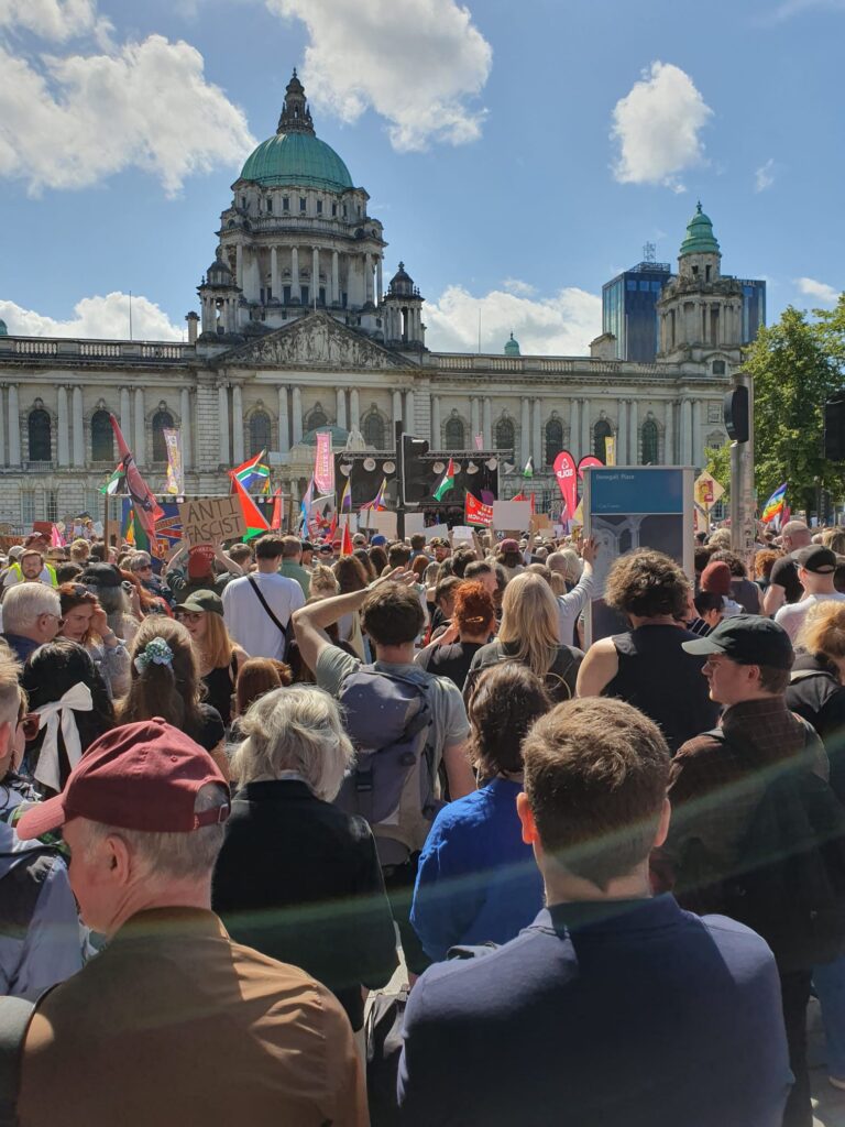 15,000 anti racists at the unite against racism protest on 10th august
