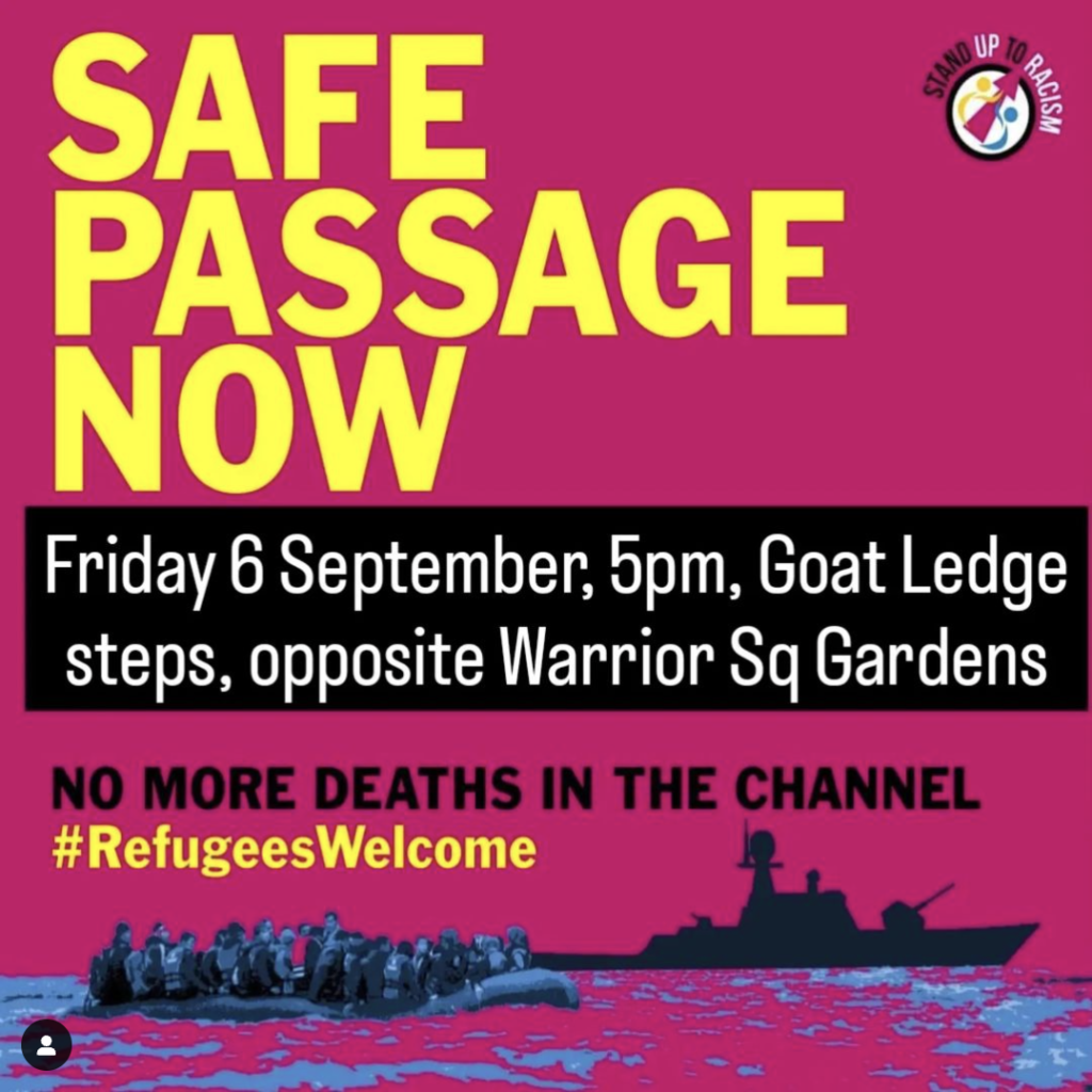 hastings and bexhill sutr safe passage now vigil 6th september
