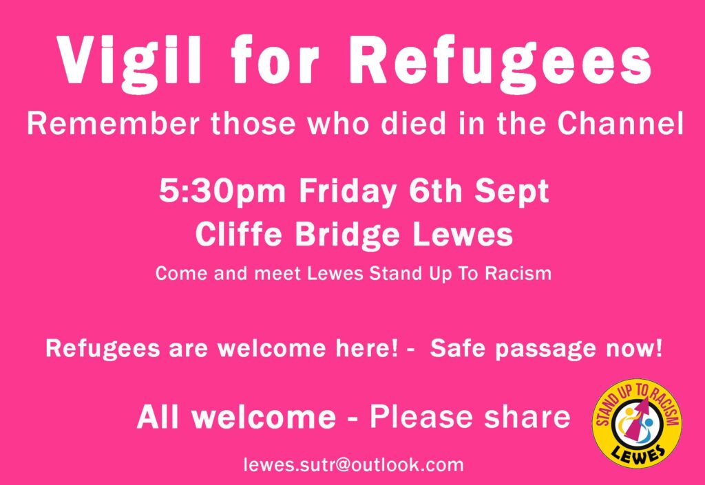 lewes vigil for drowned refugees 6th september