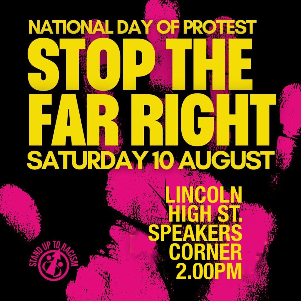 lincoln national day of protest 10th august 2pm