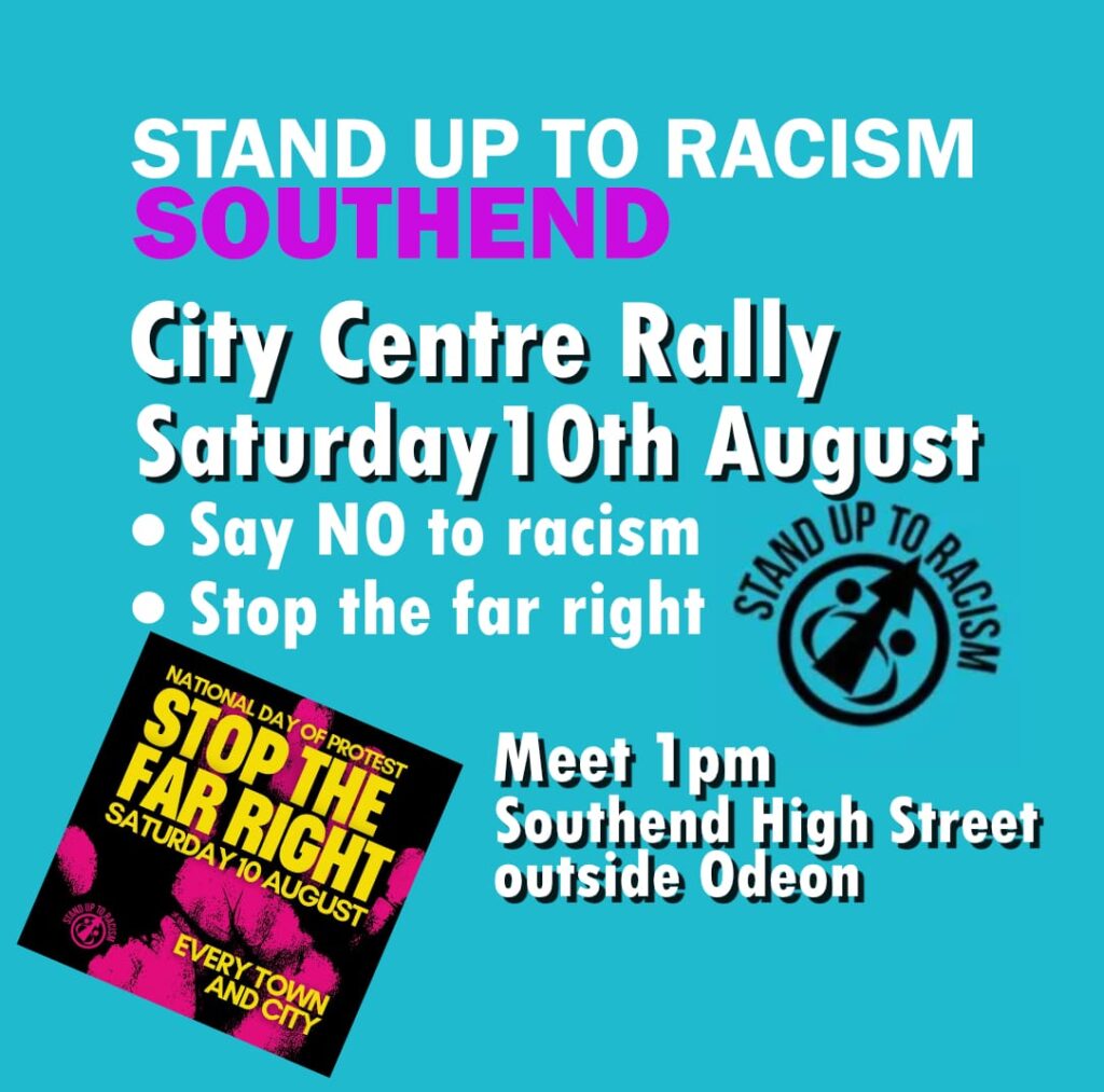 southend sutr 10th august protest