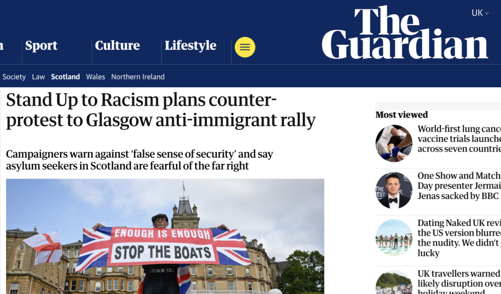 Stand Up to Racism plans counter-protest to Glasgow anti-immigrant rally Stand Up to Racism plans counter-protest to Glasgow anti-immigrant rally