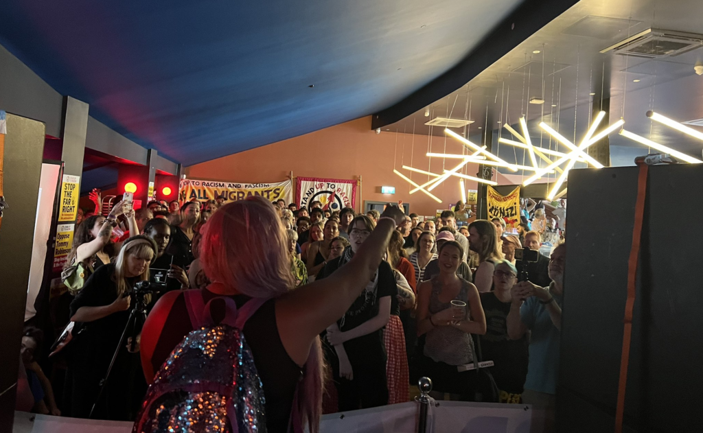 Jeremy Corbyn raises the roof at the stop the far right emergency campaign launch and fundraiser Jeremy Corbyn raises the roof at the stop the far right emergency campaign launch and fundraiser