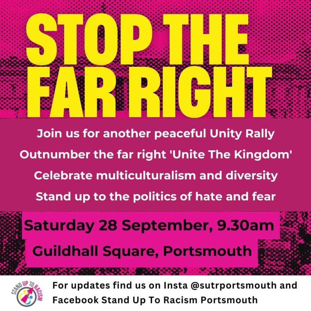 portsmouth sutr stop the far right protest 28 spet