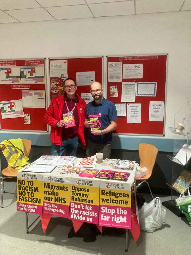 filton mail centre comes out strong for sutr counter demo against tommy robinson