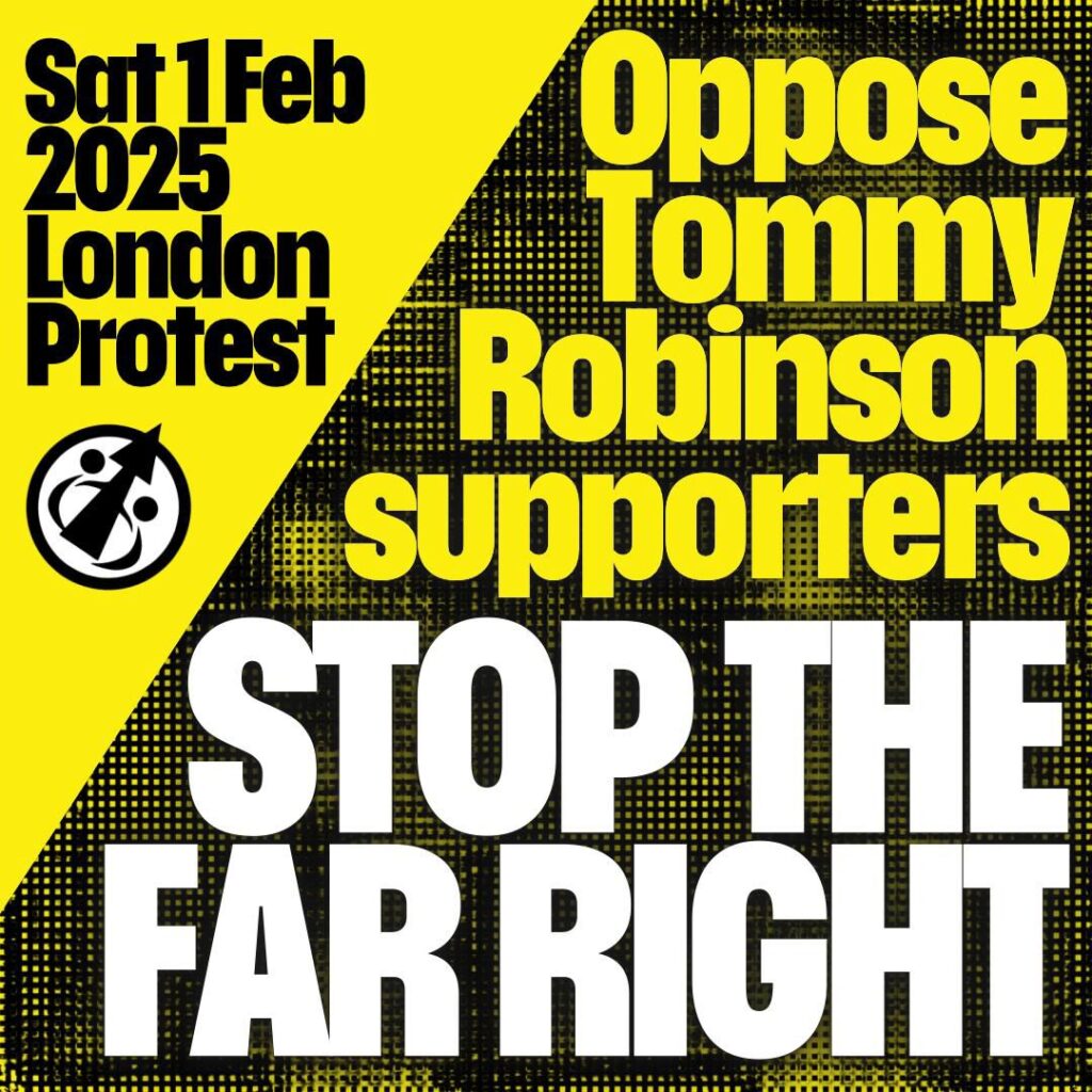 stop tommy robinson supporters stop the far right 1st feb london