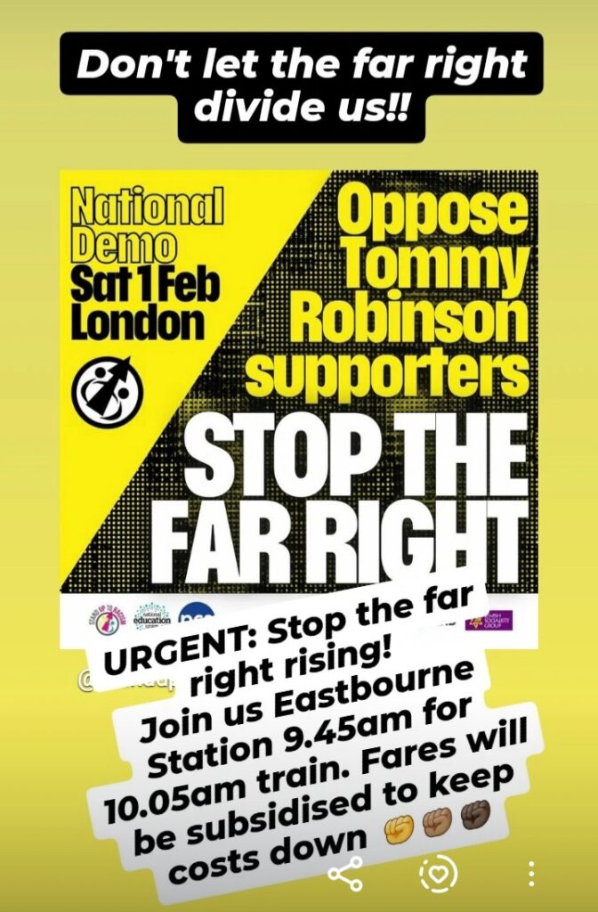 eastbourne  sutr coach for 1st feb