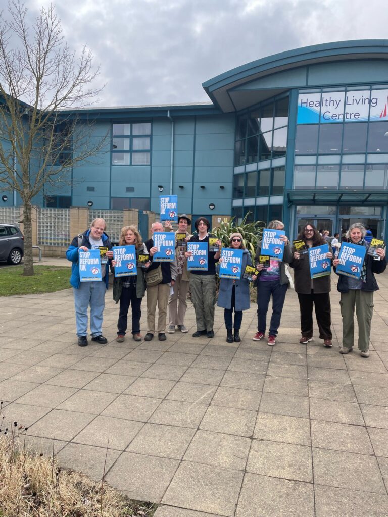 11 of us leafleted the key Reform target seat of Staveley today.Reform have been out canvassing in the area.  Staveley is classic Red Wall territory ex mining community on the East Side of Chesterfield.  Distributed over 1000 flyers