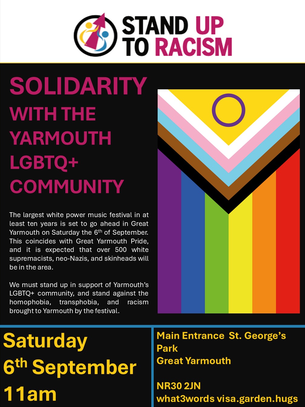 solidairty with the lgbtq+ commmunity in great yarmputh 6th sept