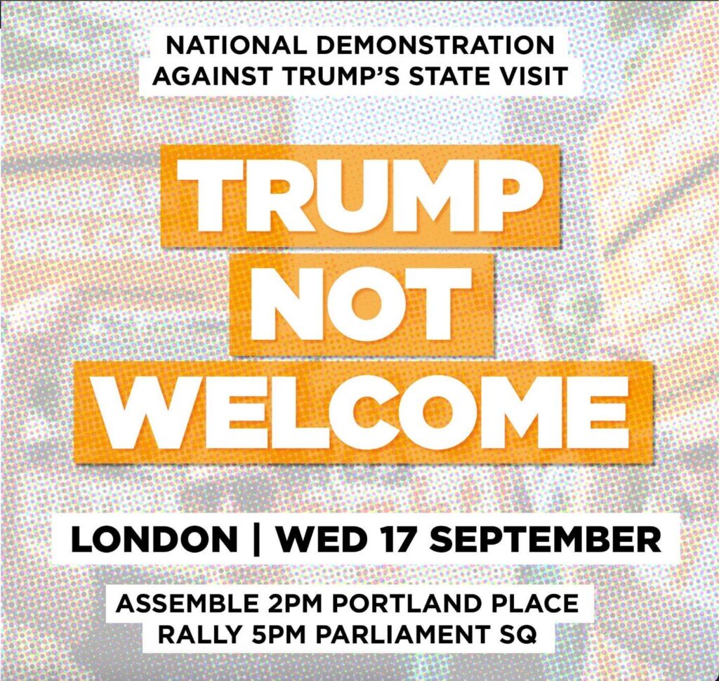 trump not welcome wed 17 sept