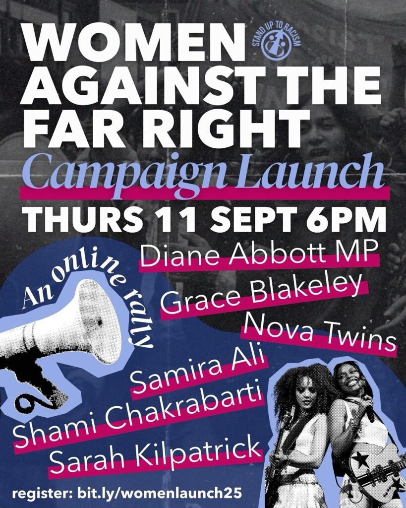 women against the far right launch mtg online thurs 11 sept