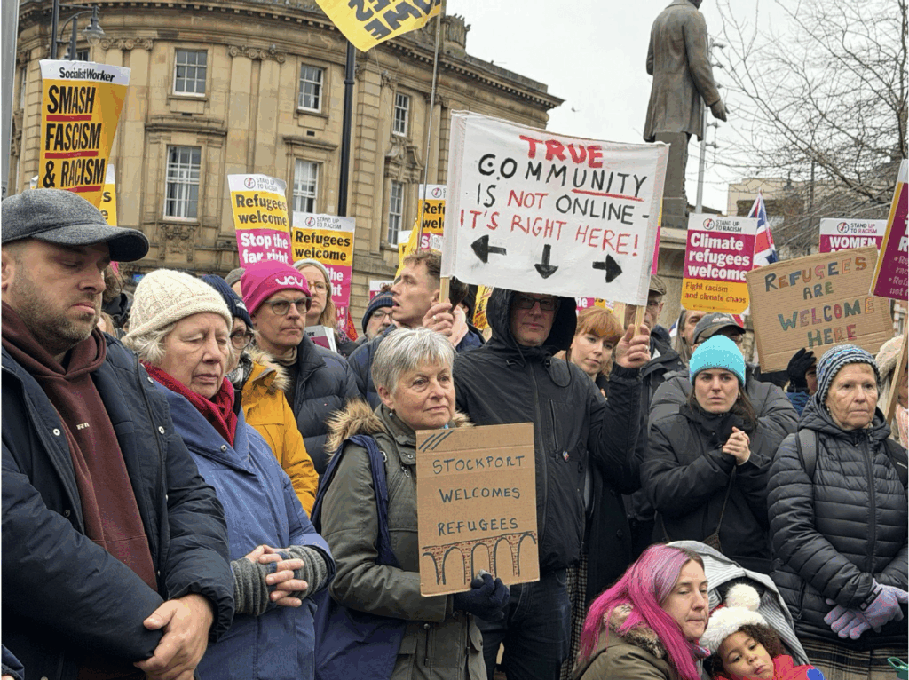 250 anti-racists stand in unity in Stockport on Saturday 22nd November